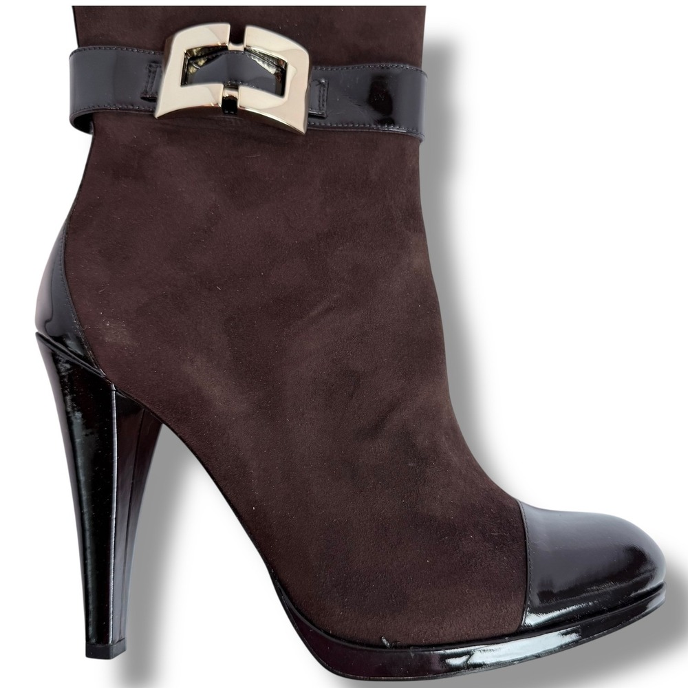 INC International Concepts Margaret Women's Suede Leather Heel Boots Brown 10M - Picture 13 of 16